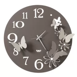Orologio Butterfly Flowers Grande, Fango, Alluminio, Avorio e Bianco Marmo - Arti e Mestieri