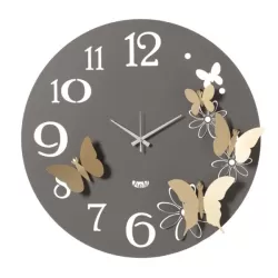 Orologio Butterflyflowers Grande, Fango e Oro Laccato - Arti e Mestieri