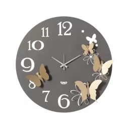 Orologio Butterflyflowers Piccolo, Fango e Oro Laccato - Arti e Mestieri