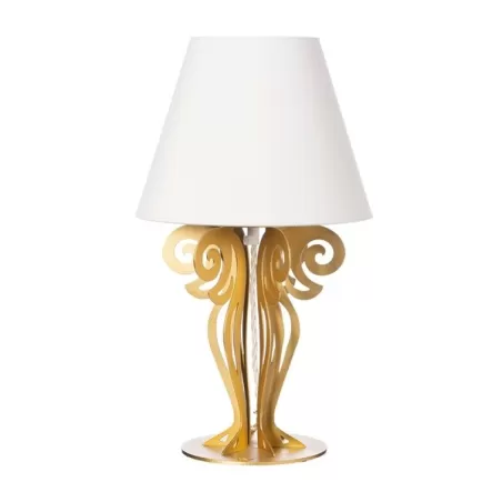 Abat-Jour Circeo, Oro Trasparente Paralume, Avorio - Arti e Mestieri