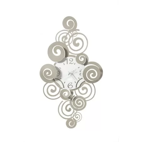 Orologio Arabesque, Sabbia e Bianco Marmo - Arti e Mestieri