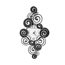 Orologio Arabesque, Nero e Bianco Marmo - Arti e Mestieri