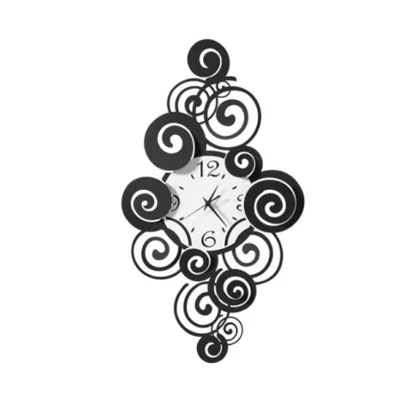 Orologio Arabesque, Nero e Bianco Marmo - Arti e Mestieri