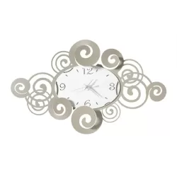 Orologio Arabesque Orizzontale, Sabbia e Bianco Marmo - Arti e Mestieri