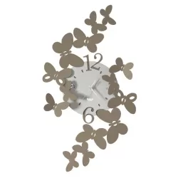 Orologio Papillon Grande, Beige e Bianco Marmo - Arti e Mestieri