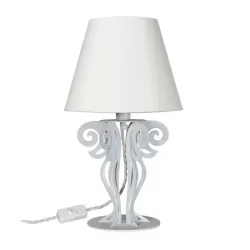 Abat-Jour Circeo, Bianco Marmo e Paralume Avorio - Arti e Mestieri