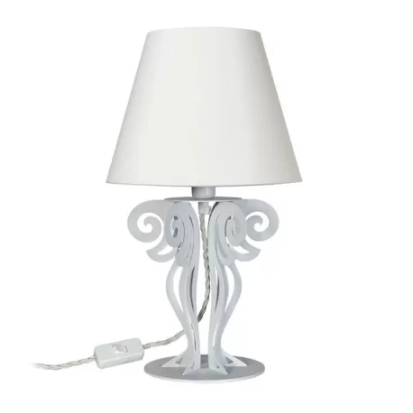 Abat-Jour Circeo, Bianco Marmo e Paralume Avorio - Arti e Mestieri