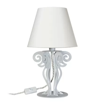 Abat-Jour Circeo, Bianco Marmo e Paralume Avorio - Arti e Mestieri