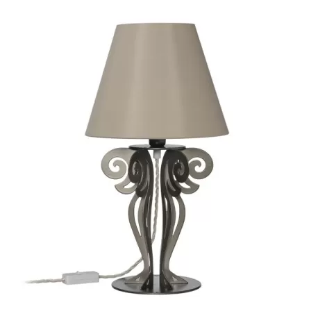 Abat-Jour Circeo, Bronzo e Paralume Sabbia - Arti e Mestieri