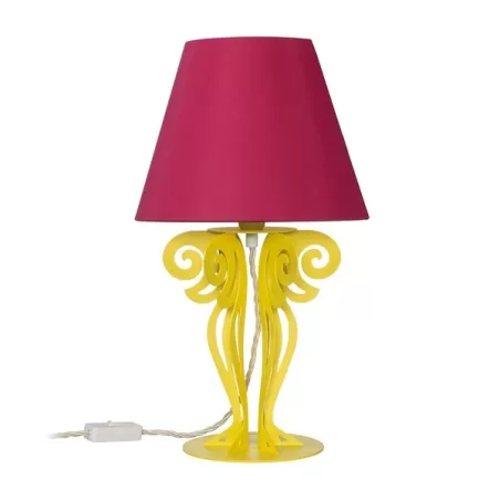 Abat-Jour Circeo Pop, Giallo e Paralume Fucsia - Arti e Mestieri