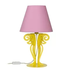 Abat-Jour Circeo Pop, Giallo e Paralume Rosa - Arti e Mestieri
