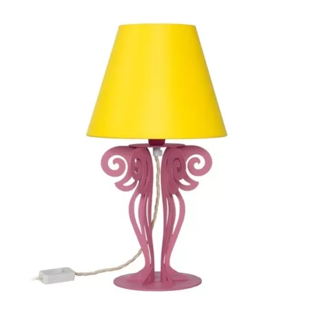 Abat-Jour Circeo Pop, Rosa e Paralume Giallo - Arti e Mestieri