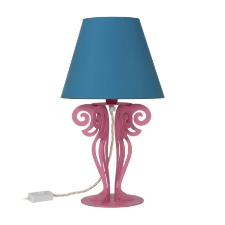 Abat-Jour Circeo Pop, Rosa e Paralume Azzurro - Arti e Mestieri