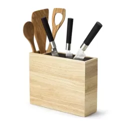 Ceppo portacoltelli e porta utensili in abete con inserto flessibile - Continenta