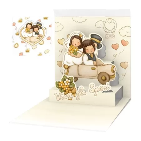 Biglietto d'auguri piccolo, Matrimonio Thun - Origamo