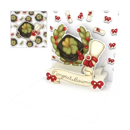 Biglietto d'auguri piccolo, Laurea Thun - Origamo