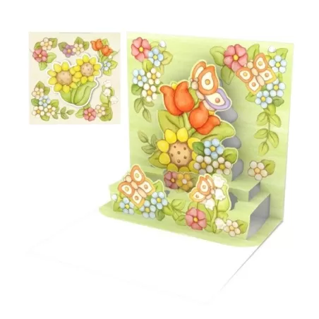 Biglietto d'auguri piccolo, Floreale Thun - Origamo