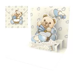 Biglietto d'auguri piccolo, Nascita Lui Thun - Origamo