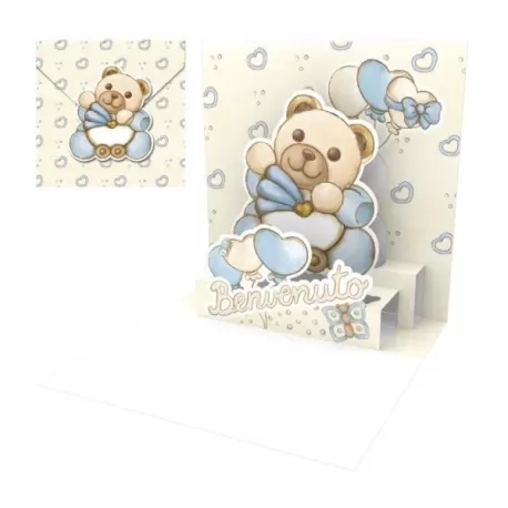 Biglietto d'auguri piccolo, Nascita Lui Thun - Origamo