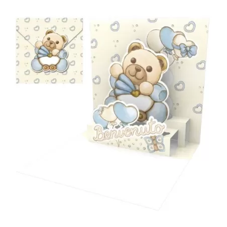 Biglietto d'auguri piccolo, Nascita Lui Thun - Origamo