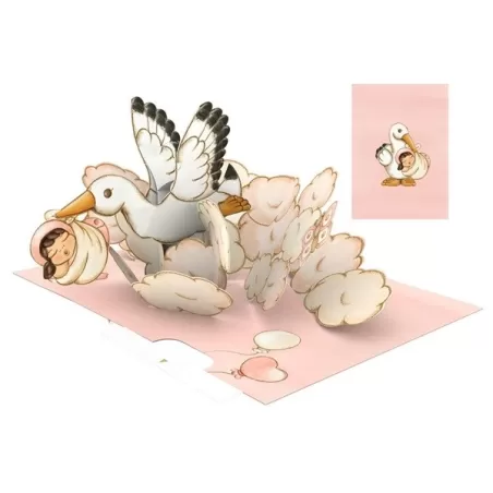 Biglietto d'auguri grande, Nascita Lei Thun - Origamo