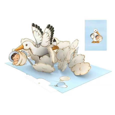 Biglietto d'auguri grande, Nascita Lui Thun - Origamo