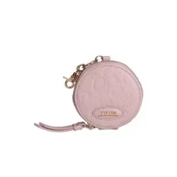 Portachiavi rotondo con zip in ecopelle cipria Sempre con me - Thun