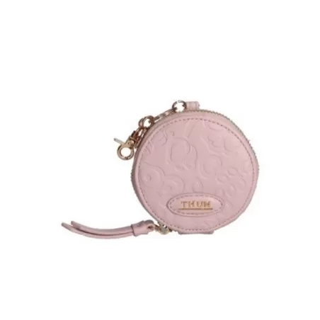 Portachiavi rotondo con zip in ecopelle cipria Sempre con me - Thun