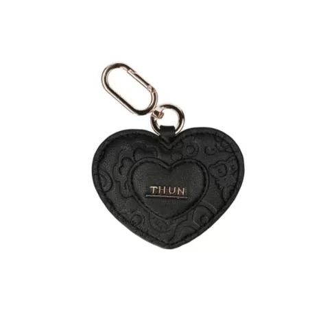 Portachiavi a forma di cuore in ecopelle nero Sempre con me - Thun