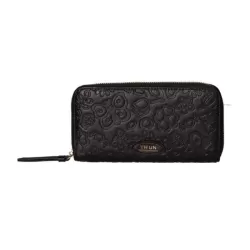 Portafogli con chiusura zip in ecopelle nero Sempre con me - Thun