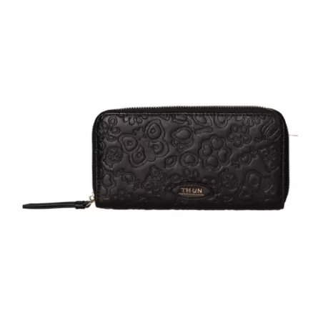 Portafogli con chiusura zip in ecopelle nero Sempre con me - Thun