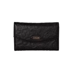 Portafogli con chiusura bottone in ecopelle nero Sempre con me - Thun