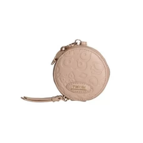 Portachiavi rotondo con zip in ecopelle beige Sempre con me - Thun