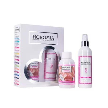 Essenza per Bucato Ml.250 + Deotessuto Spray, Horotwins Soffice talco - Horomia
