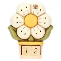 Calendario con margherita e farfalla Ella in ceramica Country - Thun