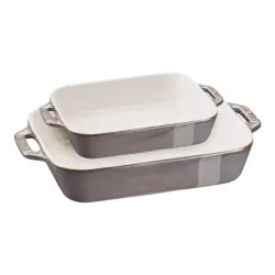 Pirottini in ceramica grigio anticato set 2 pezzi - Staub