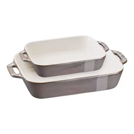Pirottini in ceramica grigio anticato set 2 pezzi - Staub
