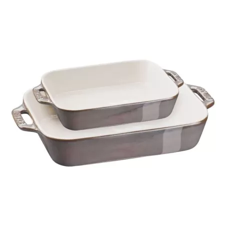 Pirottini in ceramica grigio anticato set 2 pezzi - Staub