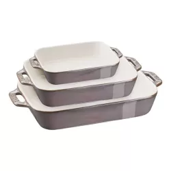 Set di pirofile in ceramica grigio antico set 3 pezzi - Staub