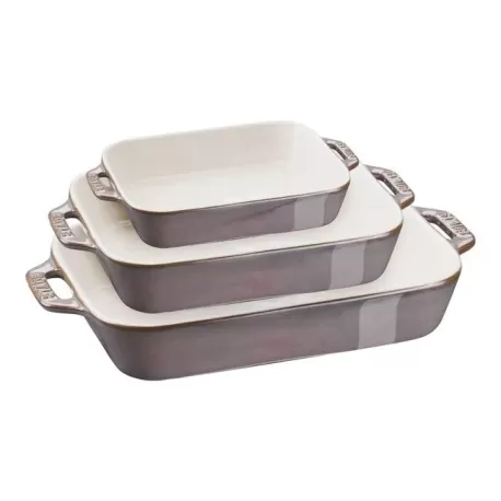 Set di pirofile in ceramica grigio antico set 3 pezzi - Staub