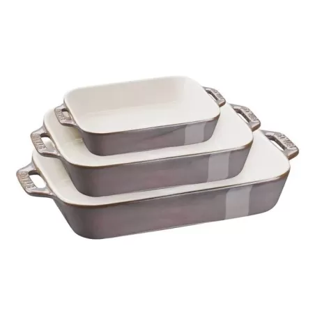 Set di pirofile in ceramica grigio antico set 3 pezzi - Staub