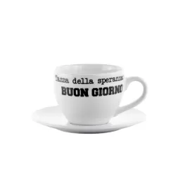 Tazza Colazione Ml.0,50 con piatto Graffiti - Tazza della speranza. Buon giorno - Weissestal