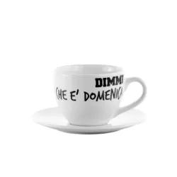 Tazza Colazione Ml.0,50 con piatto Graffiti - Dimmi che è domenica - Weissestal