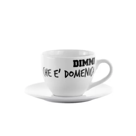 Tazza Colazione Ml.0,50 con piatto Graffiti - Dimmi che è domenica - Weissestal