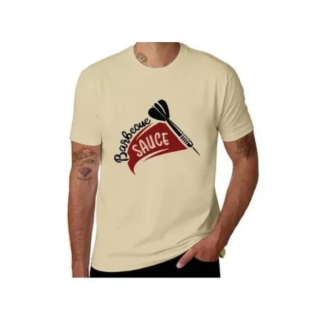 Maglietta barbecue in cotone panna - Barbecue Sauce