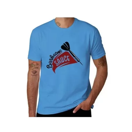 Maglietta barbecue in cotone azzurro - Barbecue Sauce