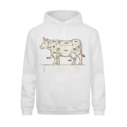 Felpa con cappuccio barbecue I'd Smoke That in cotone bianco - Barbecue Sauce