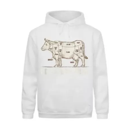 Felpa con cappuccio barbecue I'd Smoke That in cotone bianco - Barbecue Sauce