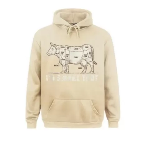 Felpa con cappuccio barbecue I'd Smoke That in cotone panna - Barbecue Sauce