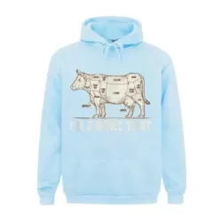 Felpa con cappuccio barbecue I'd Smoke That in cotone azzurro - Barbecue Sauce